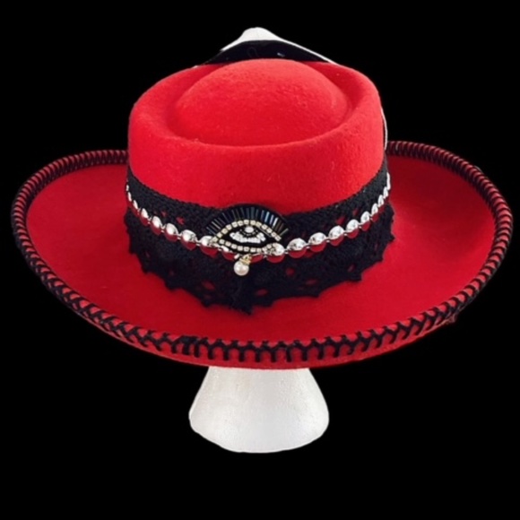 Custom Red Goth Hat